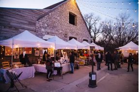 Vendors line up in Kennett Square to sell merchandise.