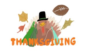 Turkey with leaves surrounding i