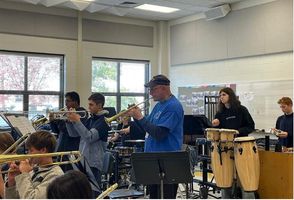 Mr. Morton Block playing with the UHS jazz band in November 2025