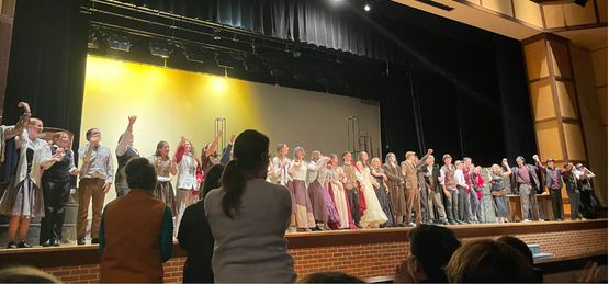 The Frankenstein cast receiving a standing ovation from audience members after their performance