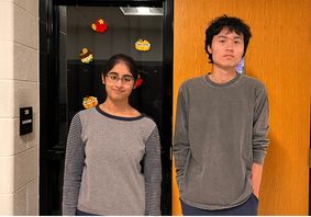 Coca-Cola semifinalists, seniors Noori Choudhary (left) and Collin Hu (right)