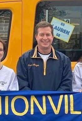 Coach Mangan at a meet