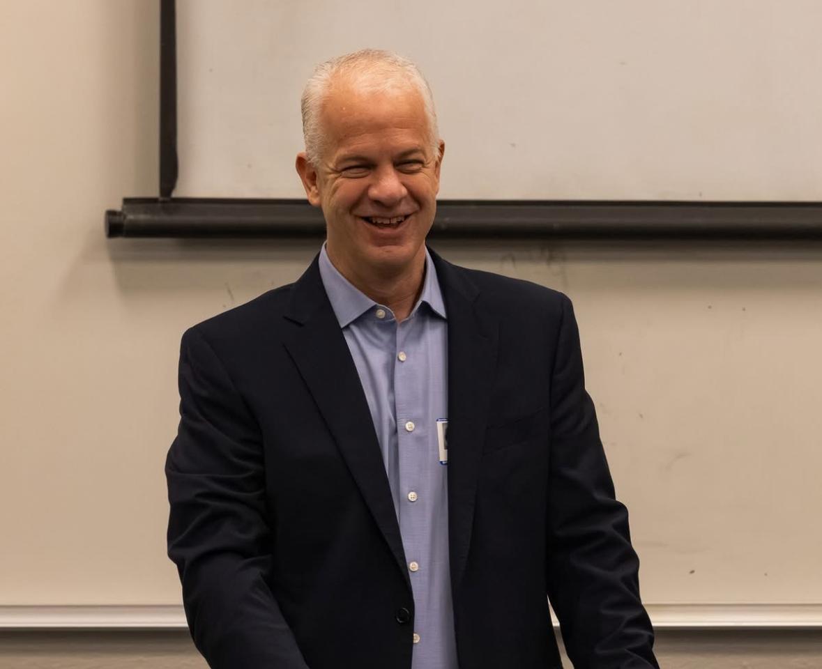 Craig Whitlock presenting to students