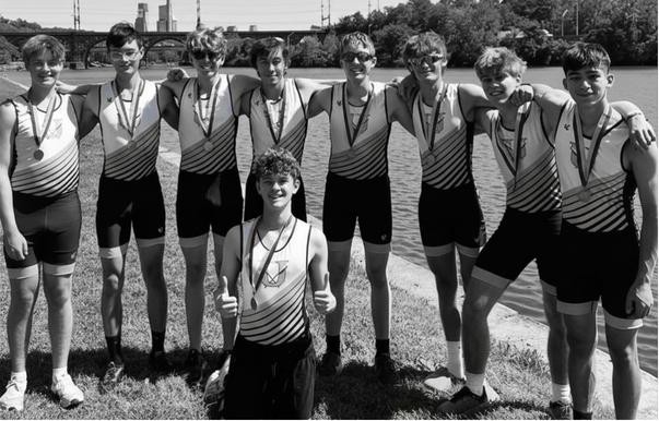 Boys Junior 8 at the Stotesbury Cup Regatta