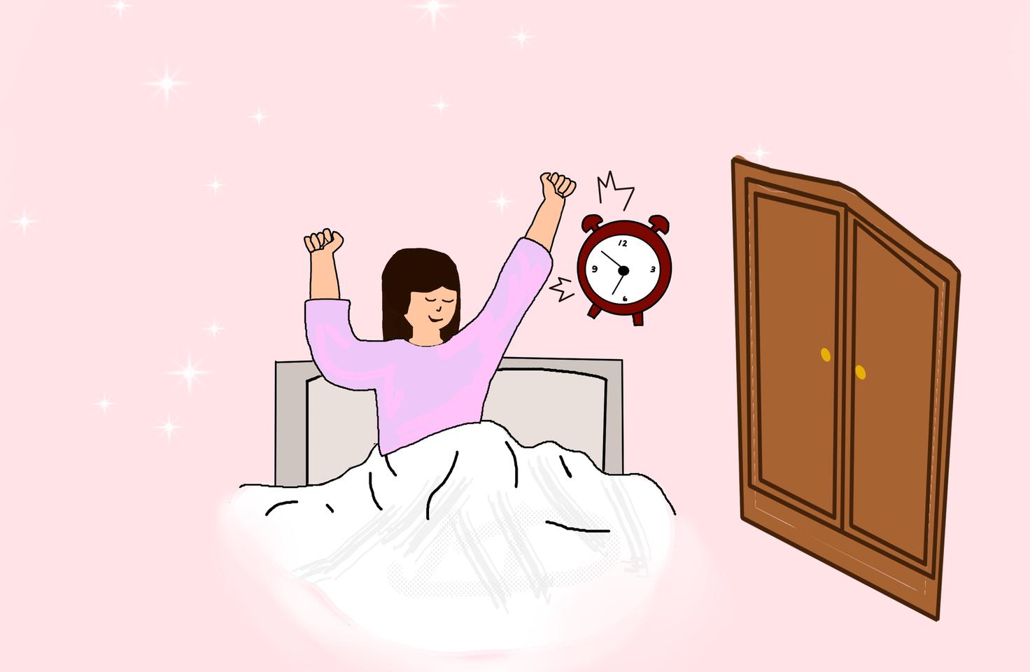 Woman waking up